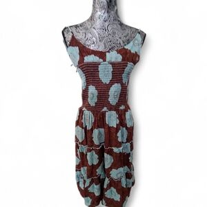 FP Movement by Free People Strapless Brown and Blue Dress